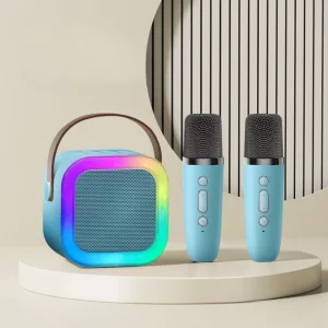 Caixa De Som C/ Microfones Karaokê Brincadeiras em Família