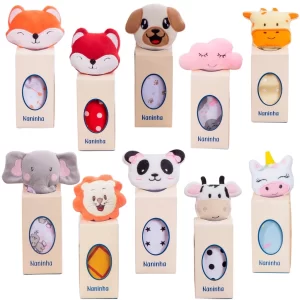 Naninha com Prendedor de Chupeta Paninho de Bichinho Antialérgico para Bebê