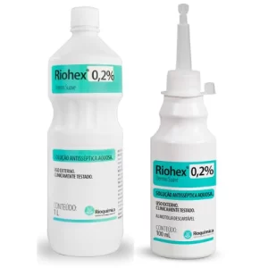 Clorexidina Solução Aquosa 0,2% Riohex Kit 2un ( 1L + 100ml ) Rioquimica