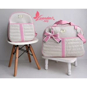 kit bolsa maternidade menino/menina mala para bebê de luxo dueto luender baby