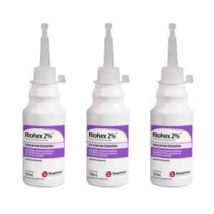 Kit C/ 3 Riohex 2% Clorexidina Degermante 100 ml