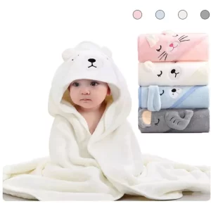 Toalha De Banho Felpuda Infantil Bebe Bichinhos Grande Capuz
