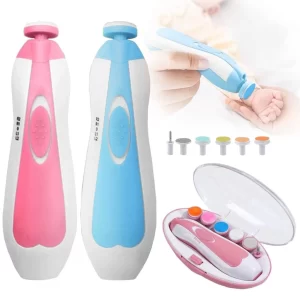 Lixa de Unha Elétrico Aparador Cortador Para Bebê Infantil Criança Com Estojo 6 Refis - ULIFE