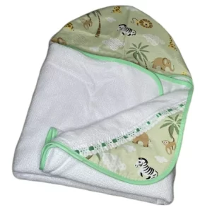 Toalha de Banho Bebê Dupla Face com Capuz Forrada com Fralda