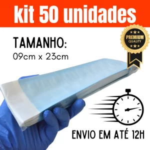 Kit 50 Envelopes para Esterilização em Autoclave - 9x23 - Hospflex