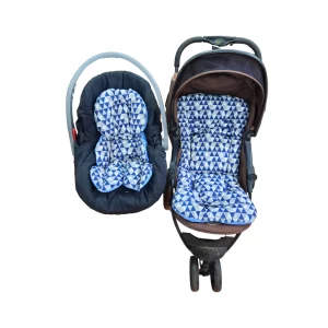 Kit Colchonete Para Carrinho Com Almofada Redutora Para Bebê Conforto Infantil Menino Menina