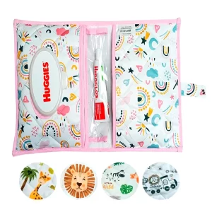 Porta Fralda Lenço Umedecido Pomada Portátil Para Bebê Menina Menino