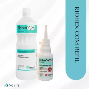 Riohex 0,2% 1 LITRO + REFIL 100 ML Dermo Suave Solução Aquosa - Rioquimica