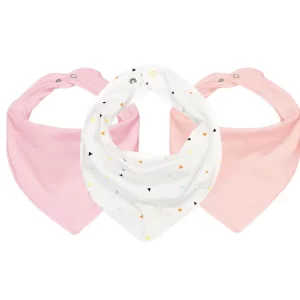 Kit C/3 Babador Bandana de Bebê 100% Algodão 23cm x 18cm Batistela Baby - Sortidas