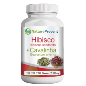 Hibisco com Cavalinha 500 mg 60 / 90 / 120 Cápsulas - Suplemento Alimentar Natural