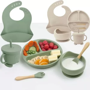 kit 6/8 peças de Silicone para alimentação de bebês