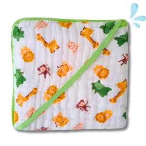 Toalha de Banho Bebe Fralda Soft com Capuz 100% Algodão Enxoval Menino Menina  Neutro 3 camadas