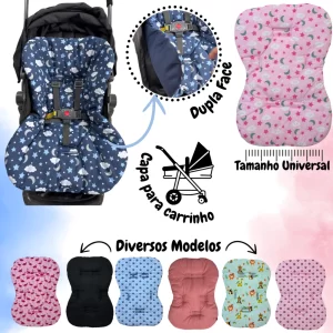 Capa Colchonete para carrinho de bebê tamanho universal dupla face galzerano cosco maxi cosi safety