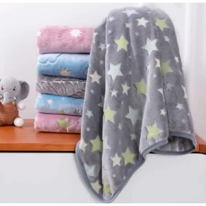 Manta Cobertor Bebe Infantil Estampado Brilha no Escuro Microfibra Antialérgico