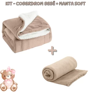 Kit 2 itens para o bebe - Manta Sherpa + Manta soft