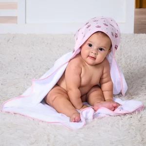 Toalha de Banho para Bebe Dupla Face Forrada com Tecido Fralda 100% Algodão Dupla Camada