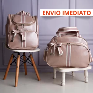 Kit Bolsa Maternidade 2 peças I Mochila Multifunção I Mamãe Bebê Luxo I Impermeável DONATELLY