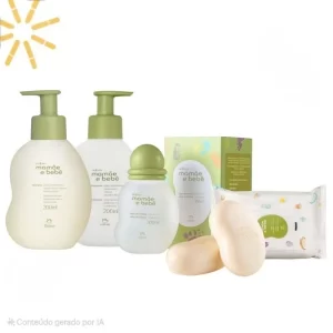 Kit completo mamãe bebe shampoo condicionador colônia sabonete lenço