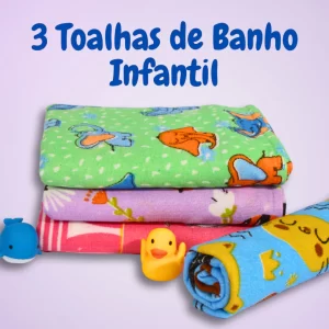 Combo 03 Toalhas Praia Piscina  Infantil Bebê De Banho  Desenhos Kids Anti Alérgica
