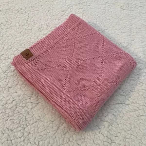 Cobertor de Bebê Tricô Manta Maternidade Quentinha Coração