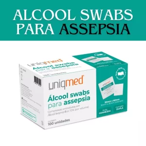 Swabs Sache Lenço Umidecido Alcool 70% Uniqmed Com 100 Unidades