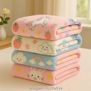 3 Manta Cobertor Bebe Infantil Microfibra Antialérgico Preço Baixo Manta / Mantinha / Cobertor Soft Infantil Para Berço