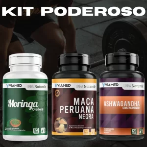 Kit 1 Moringa 1 Ashwagandha 1 Maça Black 120 Caps cada 500 Mg