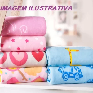 KIT 3 MANTA de bebê Cobertor do Bebe Mantinha Microfibra estampada para Kit maternidade