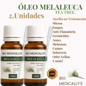 2.UNI Óleo MELALEUCA 2X30ML + Pipeta Dosadora (4PEÇAS)