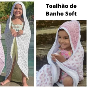 Toalha de bebe Toalhao de Banho infantil com Capuz Soft extra macia absorvente