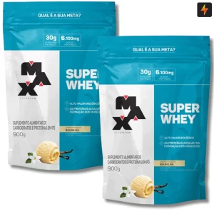 Kit 2x Super Whey Protein Concentrado 900g Max Titanium Proteína Concentrada