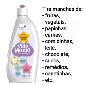 Tira Manchas Hipoalergênico Para Roupas De Bebe Bebê Vida Macia De 500 Ml no
