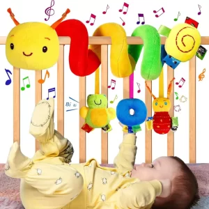 MEDOOSI-2pcs Mobile Bebê Espiral Centopeia Berço Brinquedo Ideal Carrinho Conforto Com Barulho de Chocalho