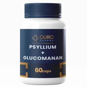 PSYLLIUM 250mg + GLUCOMANNAN 250mg 100% Natural 60 ou 120 Cápsulas