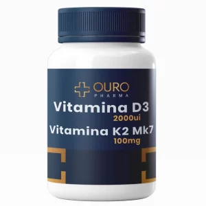 Vitamina D3 2000ui com Vitamina K2 MK7 - 60 ou 120 cápsulas