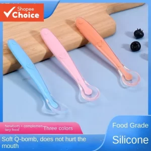 Colher De Silicone Para Bebê , Sopa Com Ponta Macia Treinamento De Desenho Animado , Utensílios De Mesa Infantis