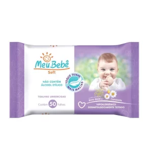 Lenço/Toalha umedecida Meu Bebê Soft c/ 50 Unidades