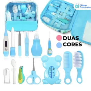 Bolsa Com Kit Para Cuidados De Higiene E Saúde Do Seu Bebê Com 13 Peças Contém TermômetroCortador E Outros Produtos