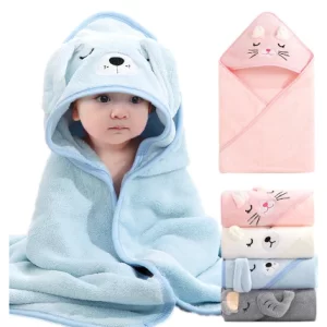 Toalha De Banho Bebê Capuz Roupão Infantil Recém Nascido Criança Bichinho Absorvente ref: YB-006