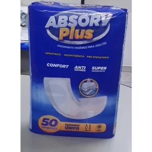 Absorvente Geriátrico Com 50 Unidades Barato Absov Plus azul