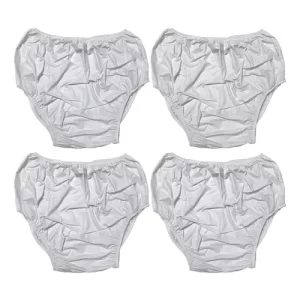 Calça Plástica Geriátrica Simples c Elástico Sem Botão  Uso Adulto Nilce Kit com  4
