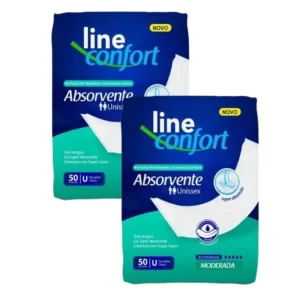 Kit C/2 Absorvente Geriátrico Pós Operatório Pós Parto Line Confort 50 Unidades