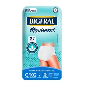 Roupa Íntima Bigfral Moviment Tamanho G/XG - com 7 Fraldas