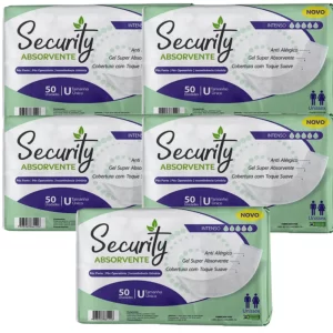 Kit C/5 Absorvente Geriátrico/Pós Parto Operatório/ Incontinência Security Pacote com 50 Unid.