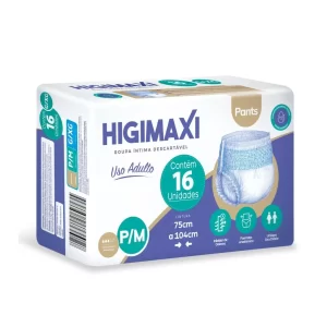 Roupa Íntima Geriátrica Confortável Fralda Geriátrica P/m Higimaxi Pants com 16 Unidades
