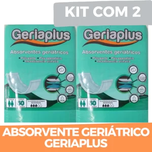 Kit 2 Pacotes Absorvente Geriátrico Unissex Geriaplus - 50 Un CADA - Total 100 Unidades