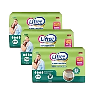 Kit 3ptes Fralda Roupa Íntima de vestir Lifree 16un P/M Pants