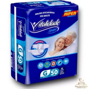 Fralda Descartável Geriátrica Adulto Vitalidade Sênior G Direto da Fábrica Revenda Barato