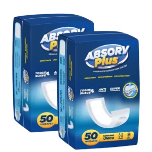 Kit 2 Pacotes Absorvente Geriátrico Pos Parto Absorv Plus - 100 Unidades