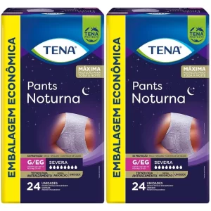 Kit 2ptes TENA Roupa Íntima Tena PANTS Noturna G/EG 24un (Total 48un)